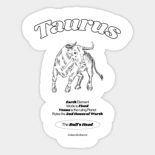 Taurus Zodiac Design Sticker